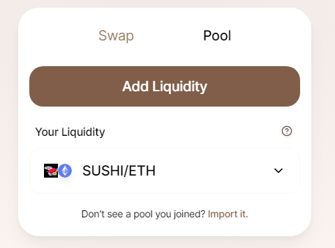 SushiSwap Liquidity Pools:
