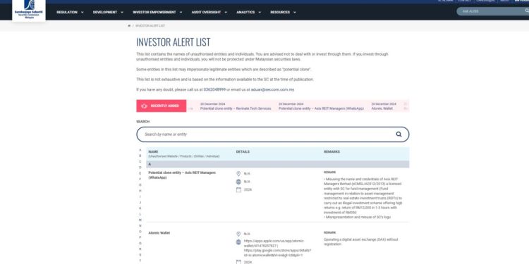 Atomic Wallet bị cấm hoạt động tại Malaysia
